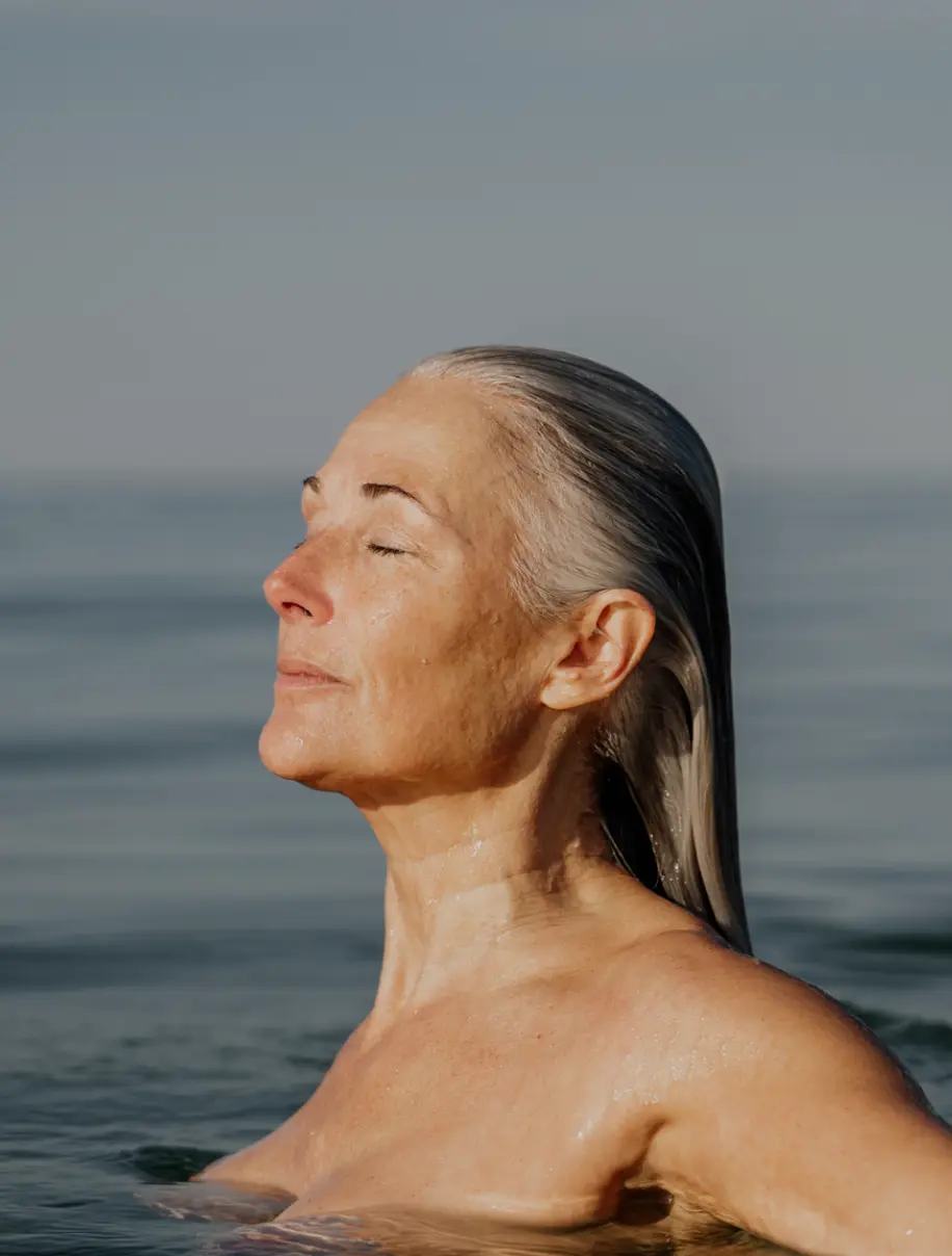 Woman recovering in water